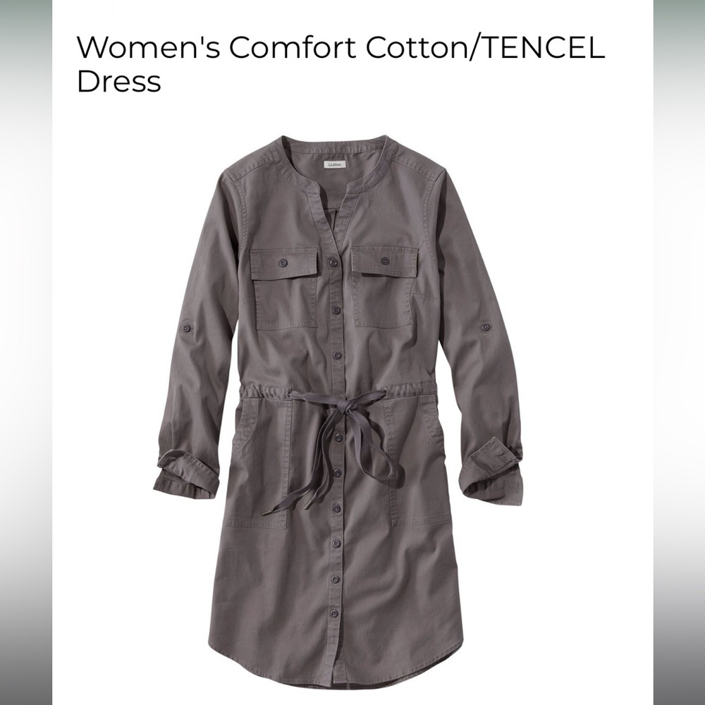 Brand new! Slate gray knee length long sleeve dress